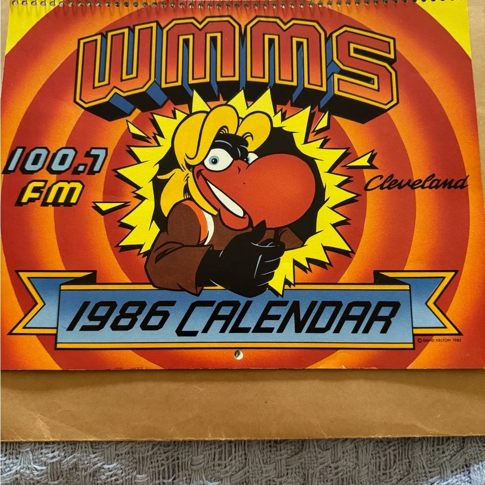 MMS Design Studio 1986 Calendar - Bold Red and Yellow